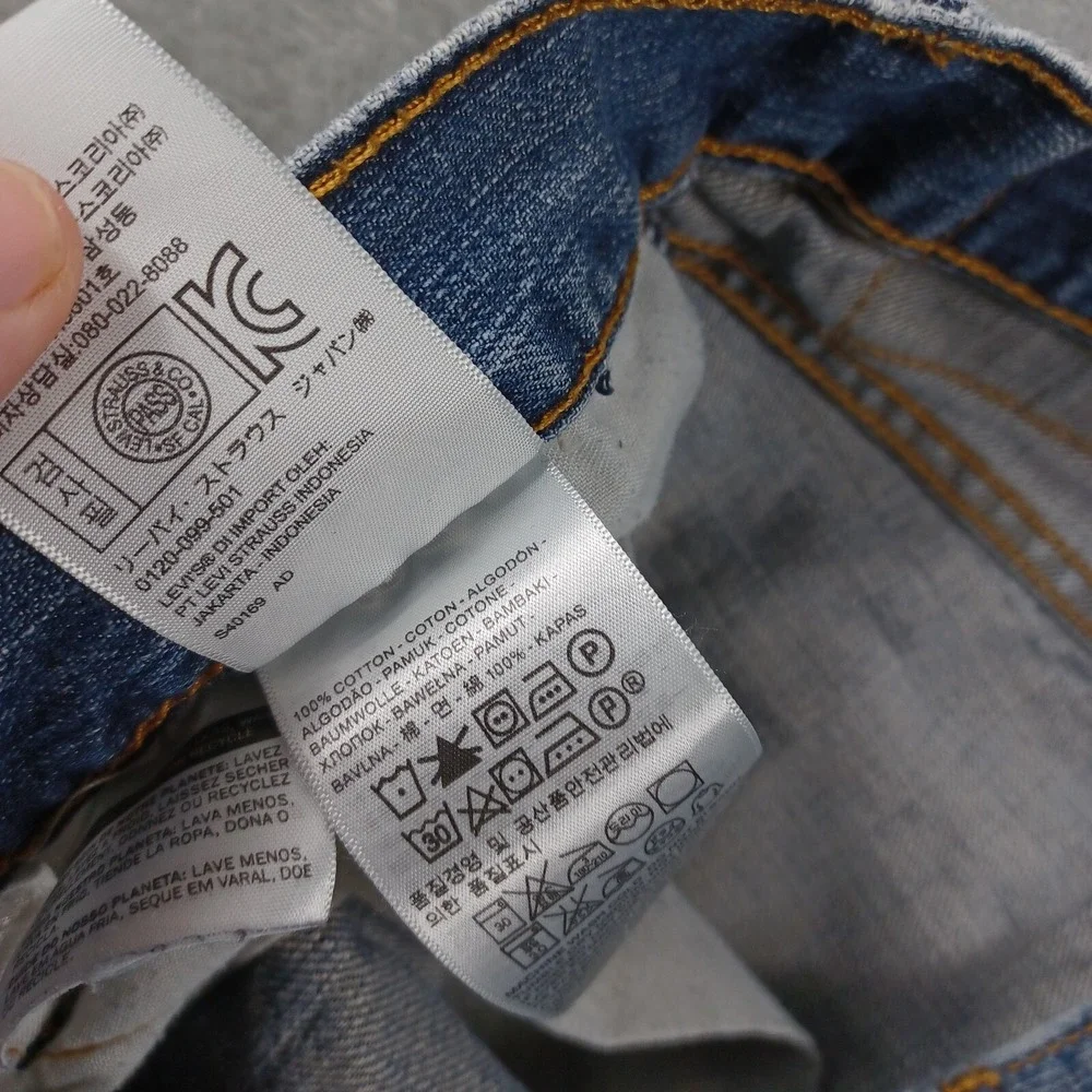 Levis 559 Jeans Men 36x30 Blue Denim Relaxed Fit Straight Leg Pockets Distressed
